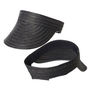 Madewell Packable Braided Straw Visor (Almost Black)